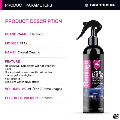 Picture of Flamingo Crystal Coating 250ml, Ceramic Coating for Motorcycle / Car Paint Care Nano Hydrophobic Coating Waterproof High Gloss Shine Liquid Polish Wax