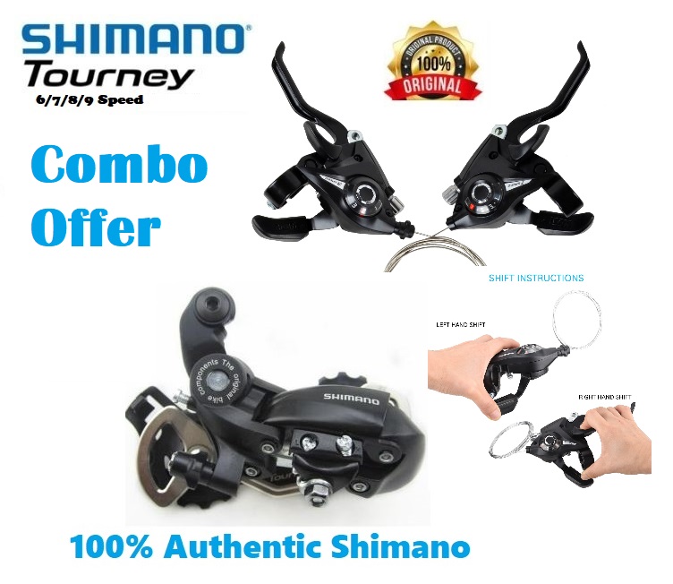 Picture of Shimano Genuine Shifter 3x7 Speed With Gear Derailleur Shimano Tourney RD-TX35 Speed Combo Set - সাইকেল - সাইকেল