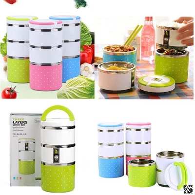 Picture of Thermal Lunch Box, Stainless Steel Insulated Box, Leakproof Food Storage Container with Double Handles