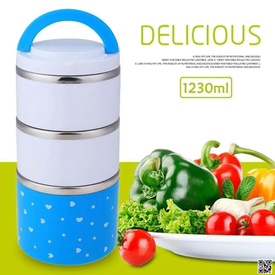 Picture of Thermal Lunch Box, Stainless Steel Insulated Box, Leakproof Food Storage Container with Double Handles
