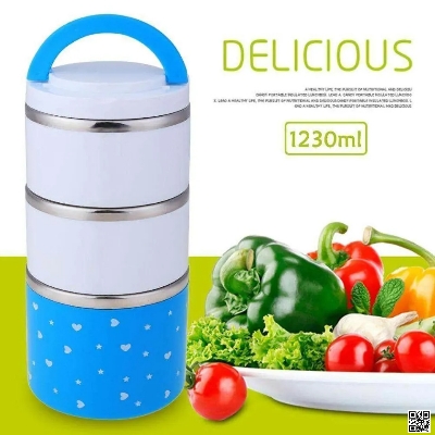 Picture of Thermal Lunch Box, Stainless Steel Insulated Box, Leakproof Food Storage Container with Double Handles