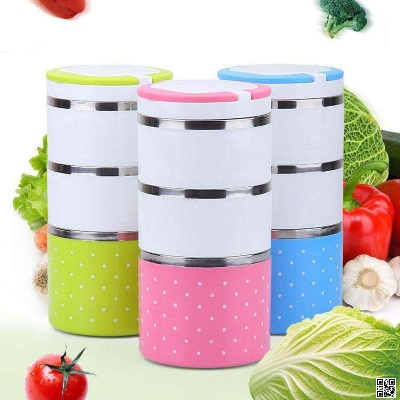 Picture of Thermal Lunch Box, Stainless Steel Insulated Box, Leakproof Food Storage Container with Double Handles