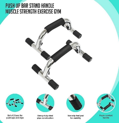 Picture of Combo Pack of 2 Pieces High Push Up Stand - Silver and Black