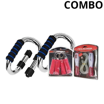 Picture of Combo of Push up Bar, Hand Grip and Skipping Rope