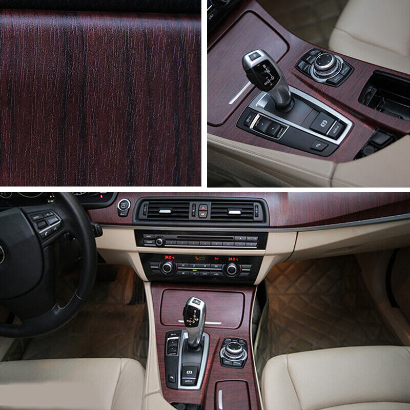 Picture of Car Interior Dashboard Diy Wood Textured Grain Vinyl Wrap Sticker Decal Sheet 12"X48" - 30Cm/120Cm - Car Sticker