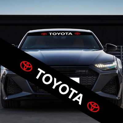 Picture of Car Logo Front Rear Windshield Sticker Sunshade Banner Decal Exterior Accessories For Toyota