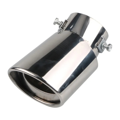 Picture of Car Exhaust Tail End Pipe Universal Car Exhaust Muffler Tip Round Stainless Steel Car Tail Rear Round Exhaust Pipe Tail Muffler Tip Pipe Inlet 63mm (Color : Silver bend)