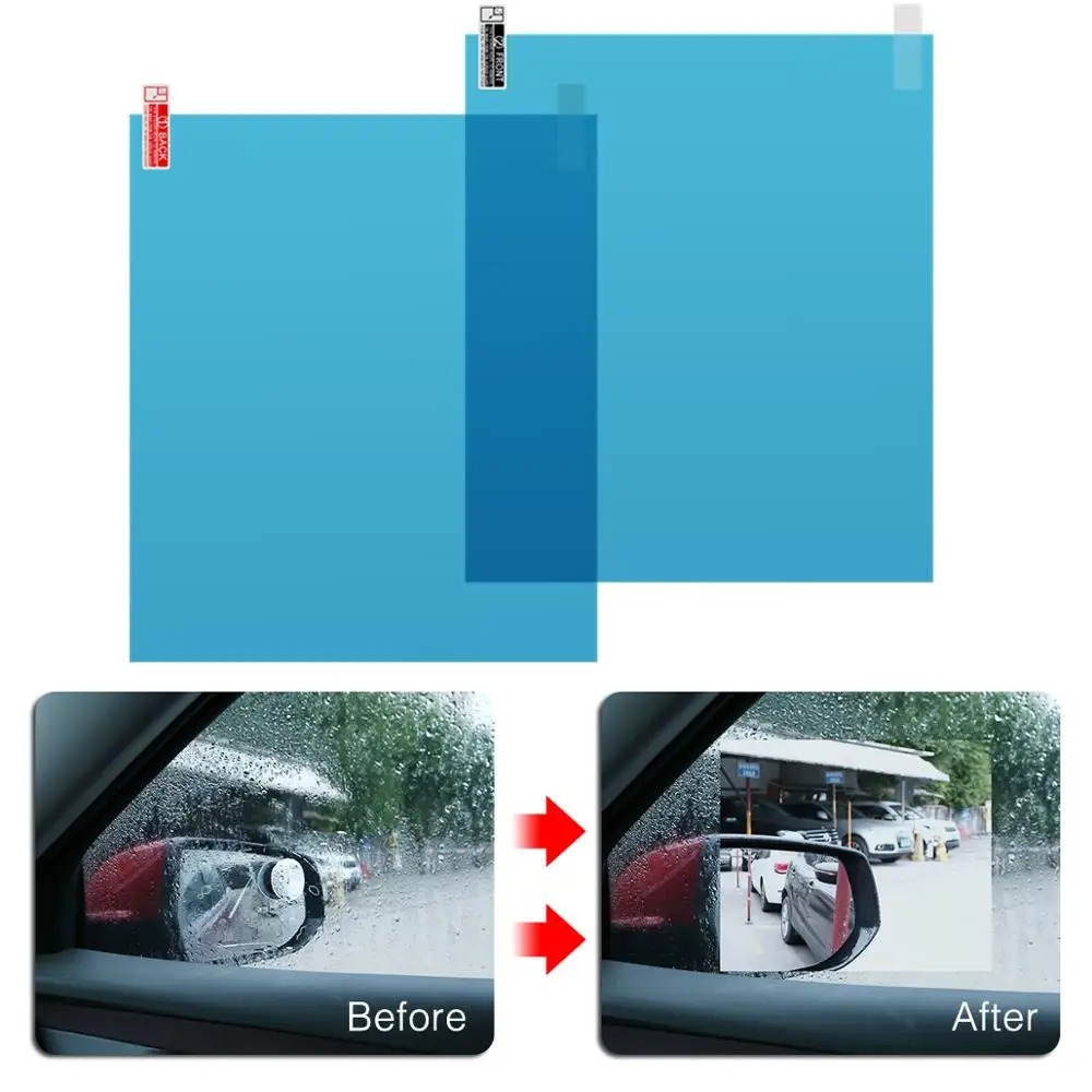 Picture of 2Pis Anti Fog Film 1 Pair for Side Mirror Rainproof Film Anti Rain Film Water Anti Fog for Car