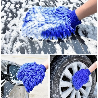 Picture of Premium Quality Microfiber Car/Bike Washer Sponge Cleaning Car/Bike Care Detailing Brushes Washing Towel Auto Gloves - 1 Pis