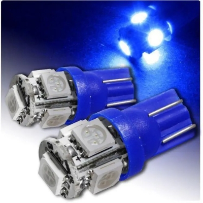 Picture of 2 Pieces 5 LED SMD Parking Bulb 12v Package Universal Motorcycle Car Indicator Bright Lamp - Blue