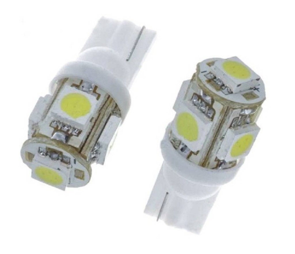 Picture of 2 Pieces 5 LED SMD Parking Bulb 12v Package Universal Motorcycle Car Indicator Bright Lamp - White