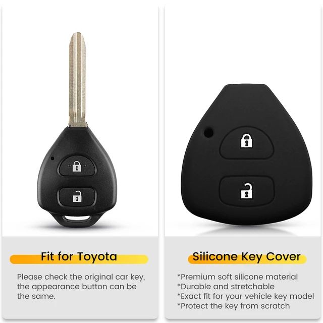 Picture of Toyota Camry Highlander Corolla Vios Rav4 Land Cruis Silicone Cover Remote Key Protector Case 2 Button