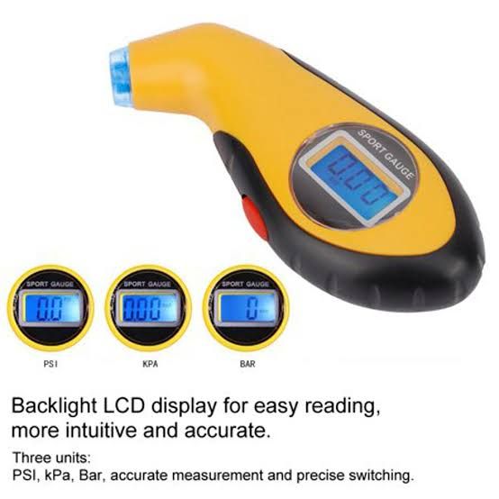 Picture of Premium Quality Digital LCD Tyre Air Pressure Gauge Meter - Car/Bike