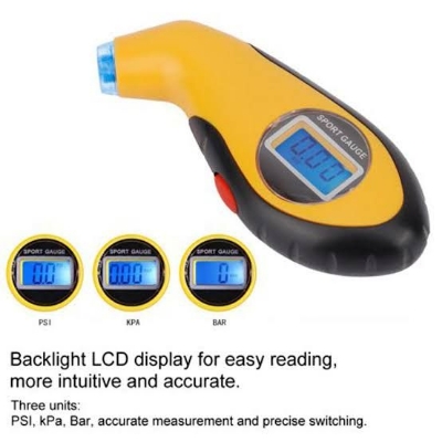 Picture of Premium Quality Digital LCD Tyre Air Pressure Gauge Meter - Car/Bike