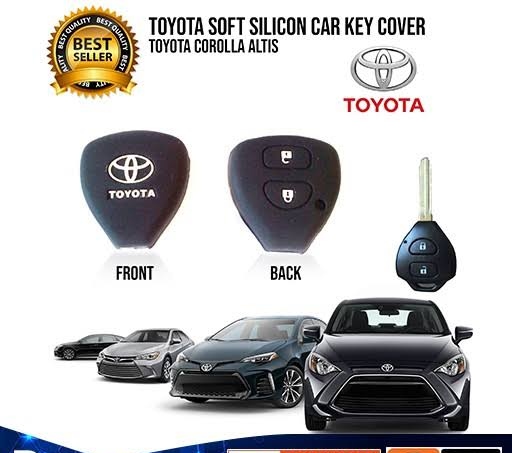 Picture of 2 Buttons Silicone Remote Car Key Case Cover For Toyota Camry Highlander Corolla Hilux Vitz Vios Rav4 Aqua Land Cruis