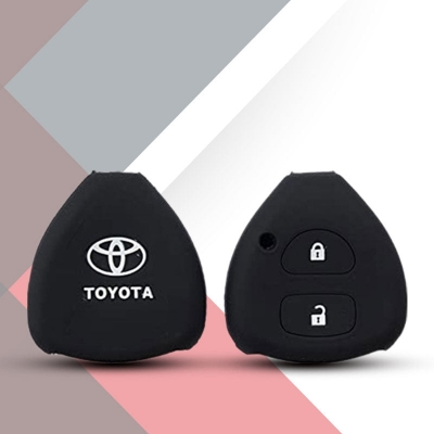 Picture of 2 Buttons Silicone Remote Car Key Case Cover For Toyota Camry Highlander Corolla Hilux Vitz Vios Rav4 Aqua Land Cruis
