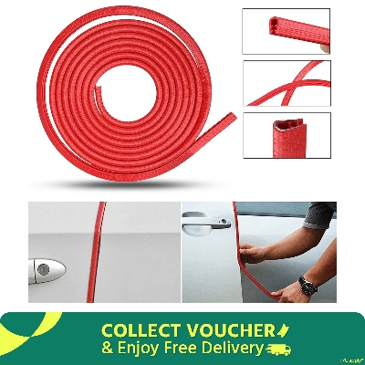 Picture of 5M Car Door Edge Protector, Car Door Edge Guards Universal U Shape Rubber Seal Edging Car Door Seal Trim Protector Car Door Guard Strip Fit for Most Car (Red)