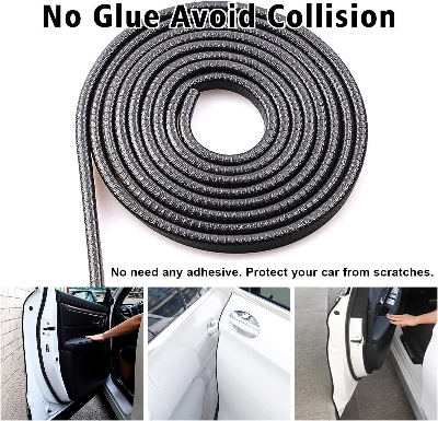 Picture of 5M Car Door Edge Protector, Car Door Edge Guards Universal U Shape Rubber Seal Edging Car Door Seal Trim Protector Car Door Guard Strip Fit for Most Car (Black)