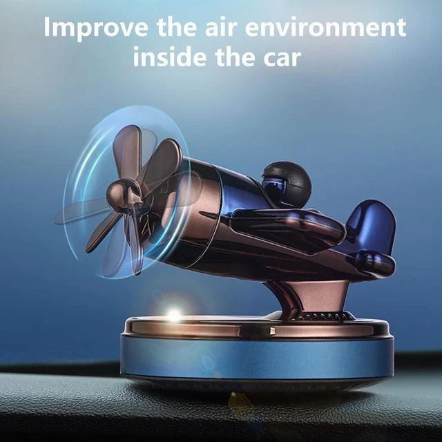 Picture of Car Air Freshener Solar Power Fresh-Fragrance Helicopter Design Car Dashboard Liquid Air Freshener for Car