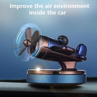Picture of Car Air Freshener Solar Power Fresh-Fragrance Helicopter Design Car Dashboard Liquid Air Freshener for Car