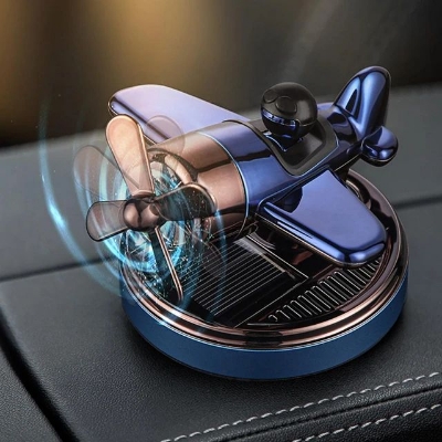 Picture of Car Air Freshener Solar Power Fresh-Fragrance Helicopter Design Car Dashboard Liquid Air Freshener for Car