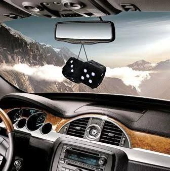 Picture of Car Hanging Air Freshener Dice Pendant Rear View Mirror Charms Hanging Suspension Ornaments Decoration Auto Interior - 2 Pcs Black