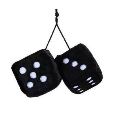 Picture of Car Hanging Air Freshener Dice Pendant Rear View Mirror Charms Hanging Suspension Ornaments Decoration Auto Interior - 2 Pcs Black