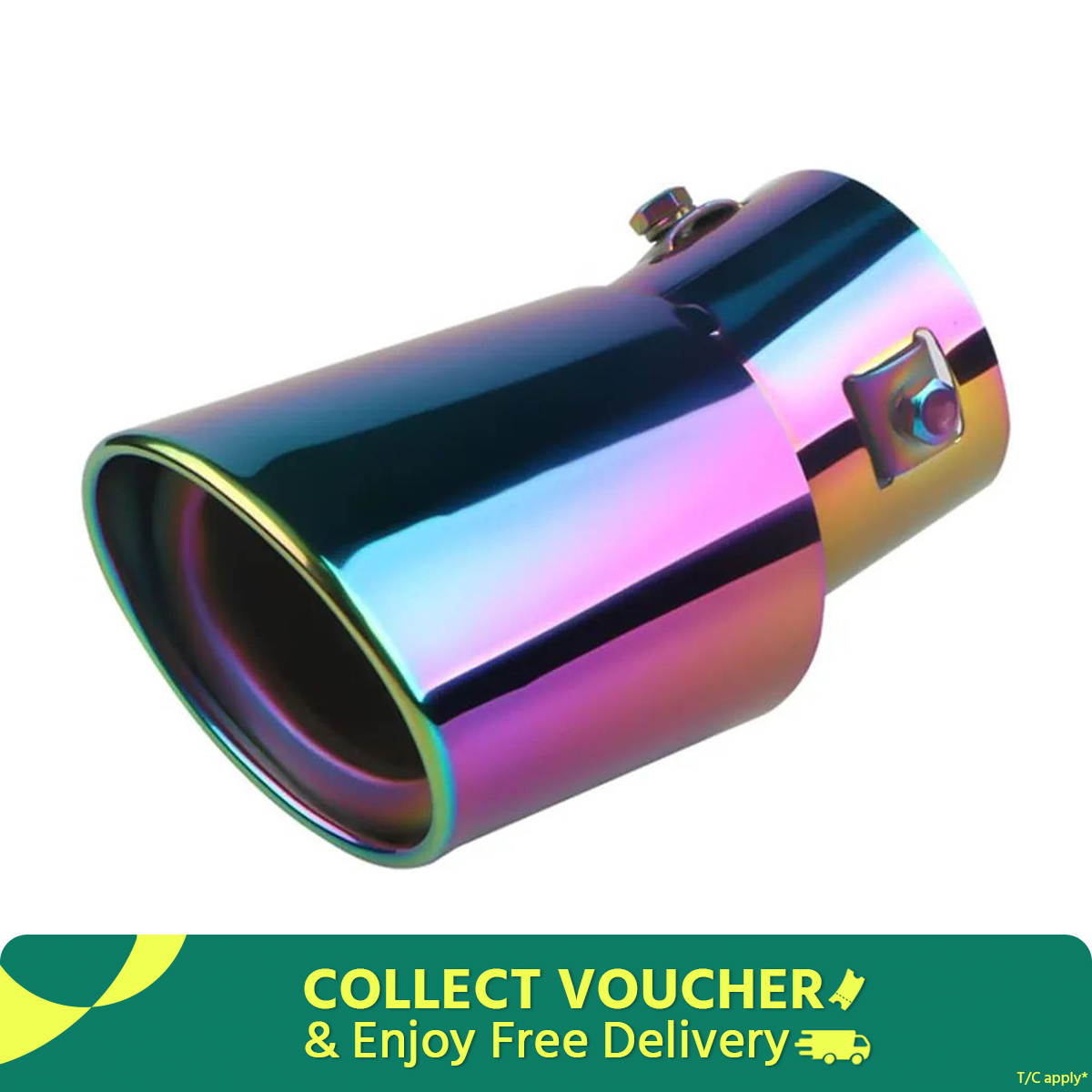 Picture of Car Stainless Steel Multicolor Round Bend Exhaust Tail Muffler Tip Pipe Universal Fits Car Accessories