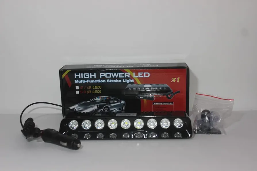 Picture of Dashboard 9 led car emergency 3 color (red, white, blue flashing) Lights and Multi Mode Function Available