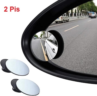 Picture of Car Blind Spot Mirror, 2" Round HD Glass Frameless Convex Rear View Mirror with wide angle Adjustable Stick for any Car, Van, Suv and Trucks Pack Of 2 Pic