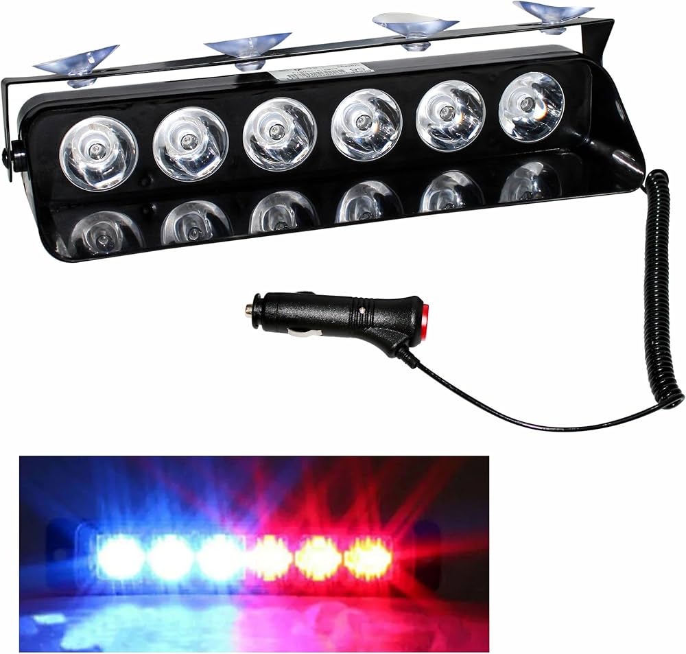 Picture of 6 LED Police Emergency Flashing Light/Flasher Strobe/Warning Light Universal for Car/Jeep/Trucks Etc. 1Pcs(Red/Blue)