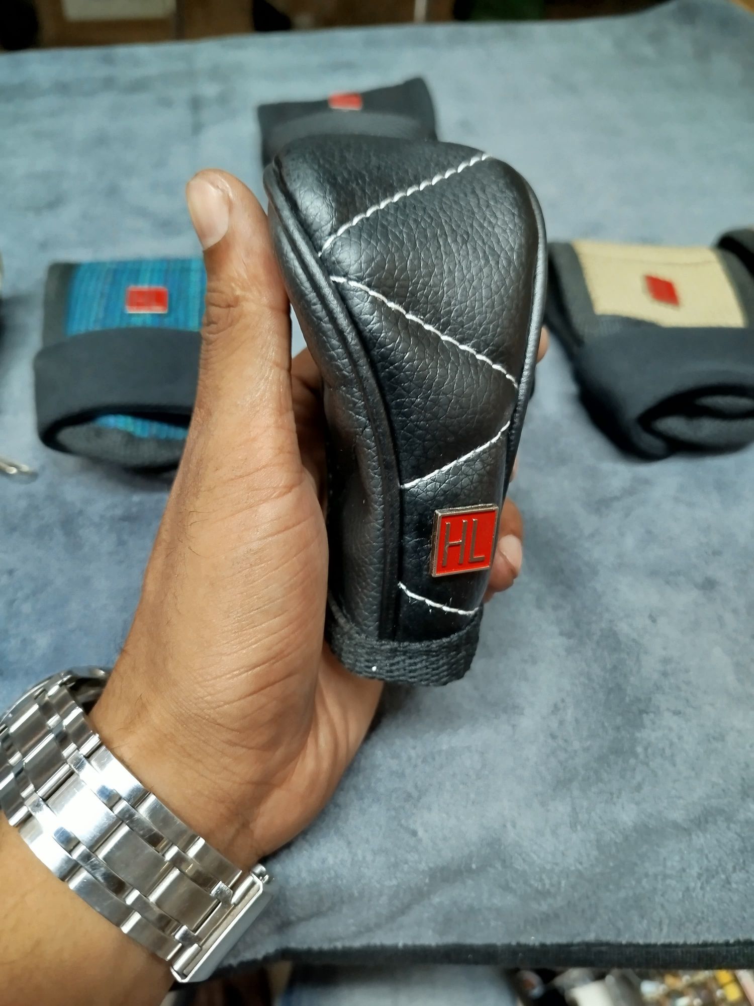 Picture of Car Gear Shift Knob Cover | Auto Leather Sponge Padded | Non Slip | Car Interior Accessory | Perfect Fit | Compatible with All Renault Models | Black