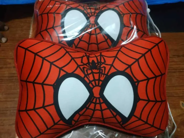 Picture of 2 Pis Spiderman Car Neck Rest Cushion Head Pillow - Red