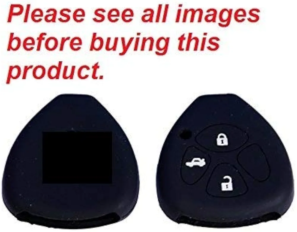 Picture of Silicone Remote Key Cover for Toyota Fortuner, Innova, Camry (Black) 3 Buttons