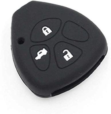 Picture of Silicone Remote Key Cover for Toyota Fortuner, Innova, Camry (Black) 3 Buttons