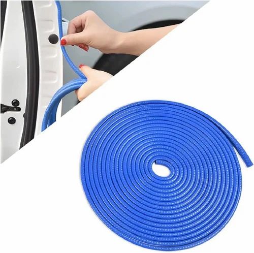 Picture of Car Door Edge Guards U Shape Edge Trim Rubber Seal Protector Rubber Car Door Protector Car Protection Door Edge Anti-Collision Rubber Clips 15 ft(Blue)