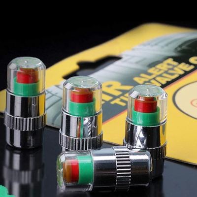 Picture of Car Valve Caps, 4pcs Car Tyre Pressure Gauge Display Alarm Monitoring Valve Cap Sensor Tyre Pressure Monitor