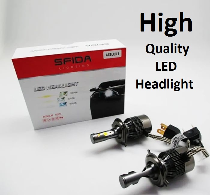 Picture of NEW SFIDA High Quality Car LED Headlight 6000LM 3 colors 50 Watt H4 - 1 Pair 2 Pis