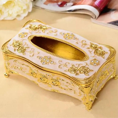 Picture of Universal Luxury European Style Acrylic Tissue Box Tissue Box - Golden (Premium quality
