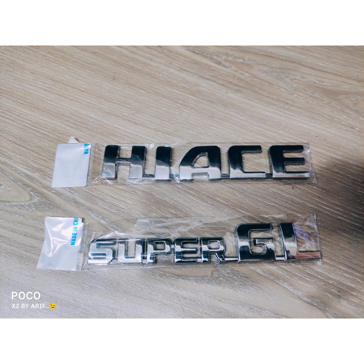 Picture of Car Monogram Logo HIACE & SuperGL Silver Color