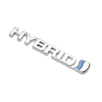 Picture of 3D Metal Hybrid Letter Car Badge Stickers Decal for For Hybrid Toyota Camry Rav4 Reiz Lexus BMW Audi Honda Auto Car side Emblem 1 pc