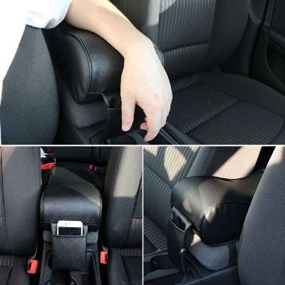 Picture of Memory Foam Car Armrest Cushions Armrest Center Consoles Head Neck Rest Pillow Pad for Car Motor Auto Vehicle(Black)