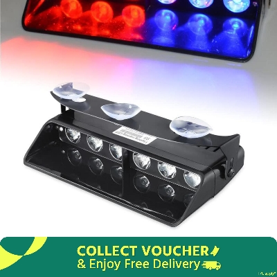 Picture of Dashboard 6 LED 15 Flash Modes Car Emergency Light - Red & Blue