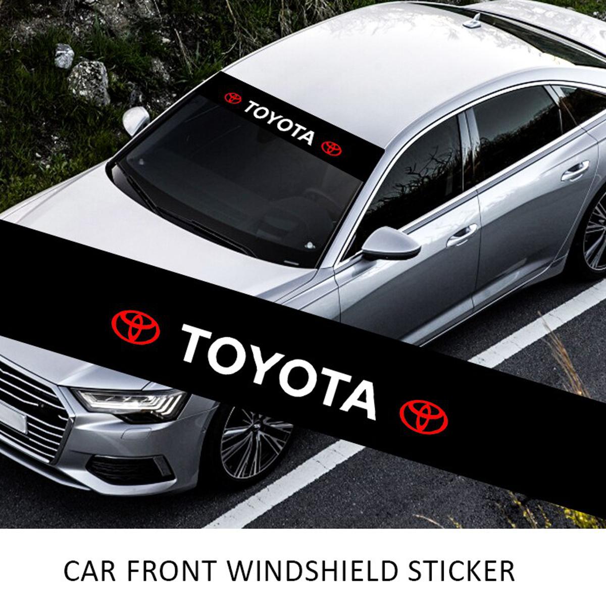 Picture of Car Logo Front Rear Windshield Sticker Sunshade Banner Decal Exterior Accessories For Toyota