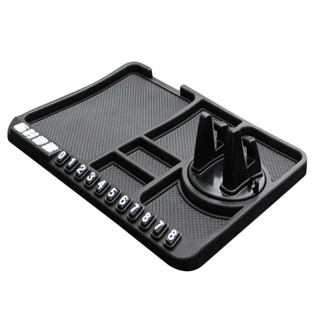 Picture of Car Dashboard Multifunctional Non Slip Anti Skid PVC Pad Mat with Mount Phone Holder Stand Parking Numbers for Coins Keys