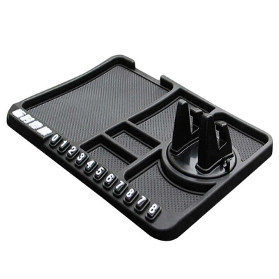 Picture of Car Dashboard Multifunctional Non Slip Anti Skid PVC Pad Mat with Mount Phone Holder Stand Parking Numbers for Coins Keys
