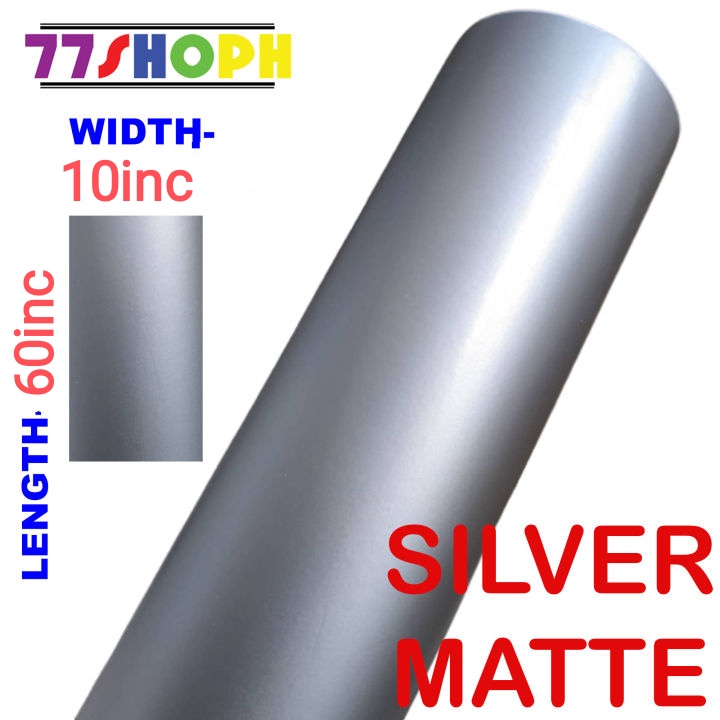 Picture of New Silver Metallic Matte Vinyl Sticker For Bike & Car Dashboard Gear Panel Designing 10 inch Wide 60 inch Long