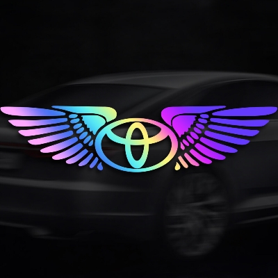 Picture of TOYOTA Car Strong Reflection Sticker Front Rear Windshield Decal Reflective Laser Decorative.