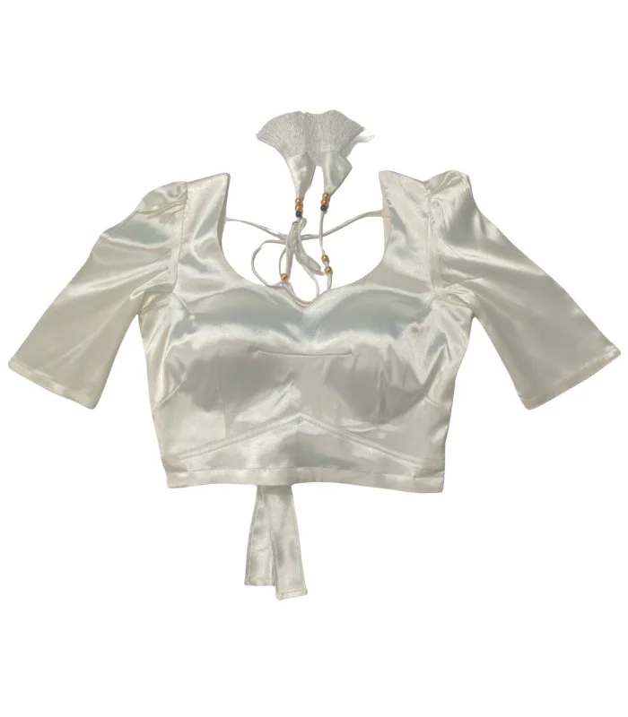 Picture of Half Quarter Sleeve White color Blouse For Women