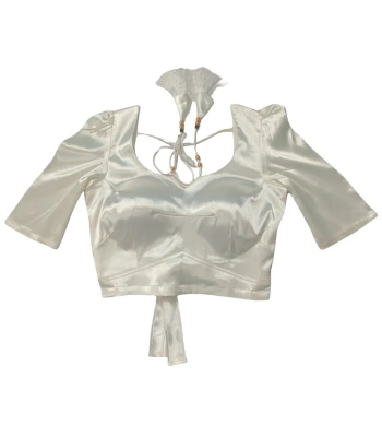 Picture of Half Quarter Sleeve White color Blouse For Women